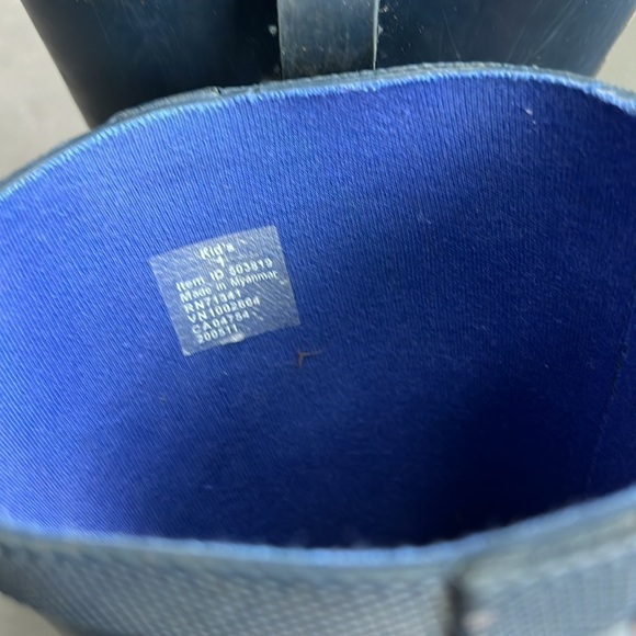 L.L. Bean navy blue kids Wellie boot with reflective stripe size 1 - Picture 5 of 5